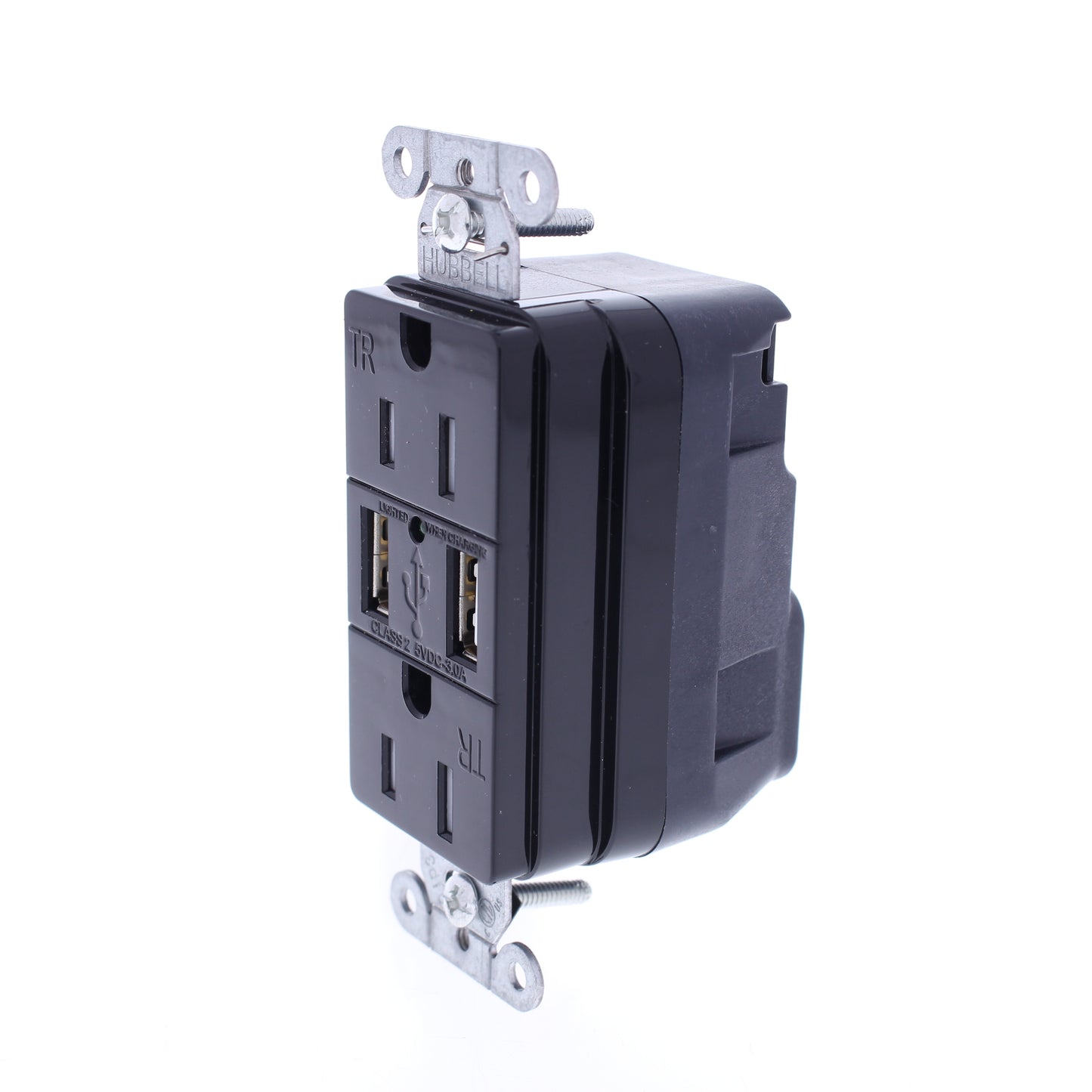10 Hubbell SNAP15USBBK Black Decorator SnapConnect 15A Receptacle Outlets 2.0USB