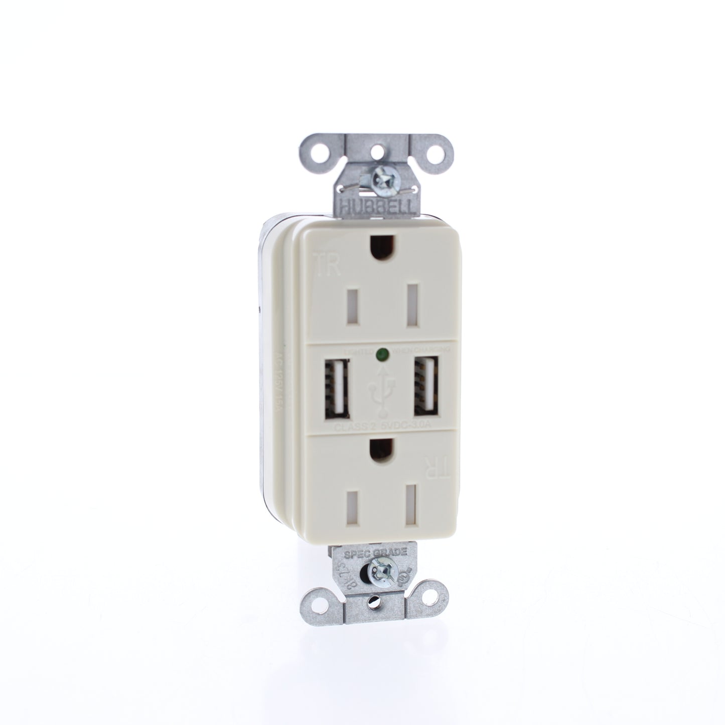 10 Hubbell SNAP15USBLA Lt Almond SnapConnect 15A TR Receptacle Outlets USB