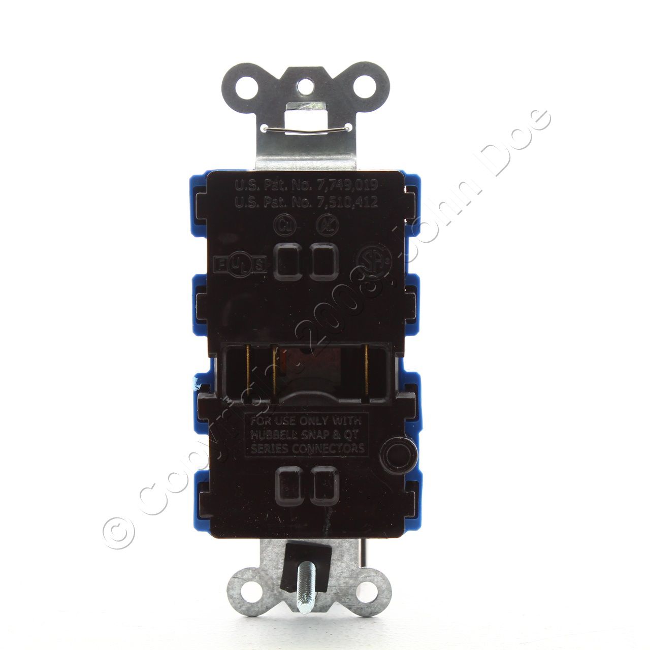 Hubbell SNAP2152BLL Blue SnapConnect Duplex Outlet Receptacle LED Indicators 15A