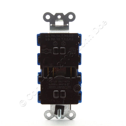 Hubbell SNAP2152BLL Blue SnapConnect Duplex Outlet Receptacle LED Indicators 15A