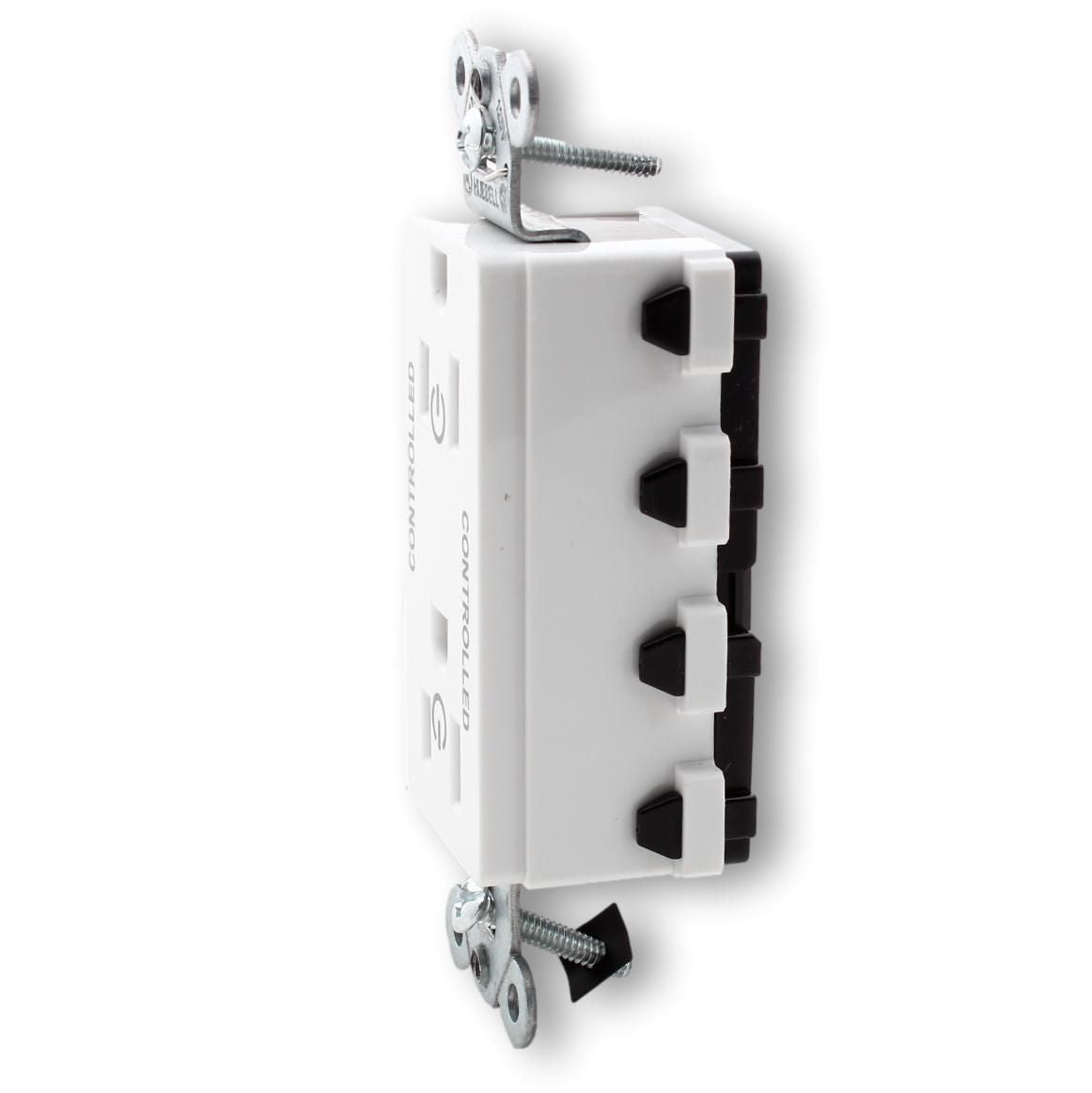 Hubbell SNAP2152C2W White SnapConnect Receptacle 2/2 Controlled 15A Outlet