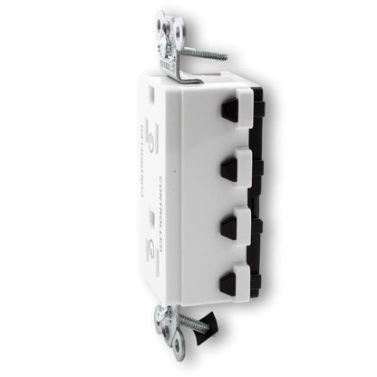 Hubbell SNAP2152C2W White SnapConnect Receptacle 2/2 Controlled 15A Outlet