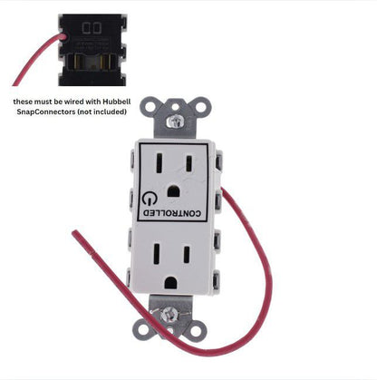 Hubbell SNAP2152WSC White SnapConnect Duplex Outlet Receptacle Split Circuit 15A