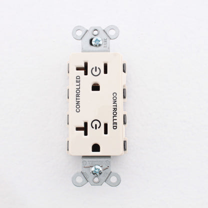 Hubbell SNAP2162C2LA SnapConnect Light Almond 20A Receptacle 2/2 Controlled