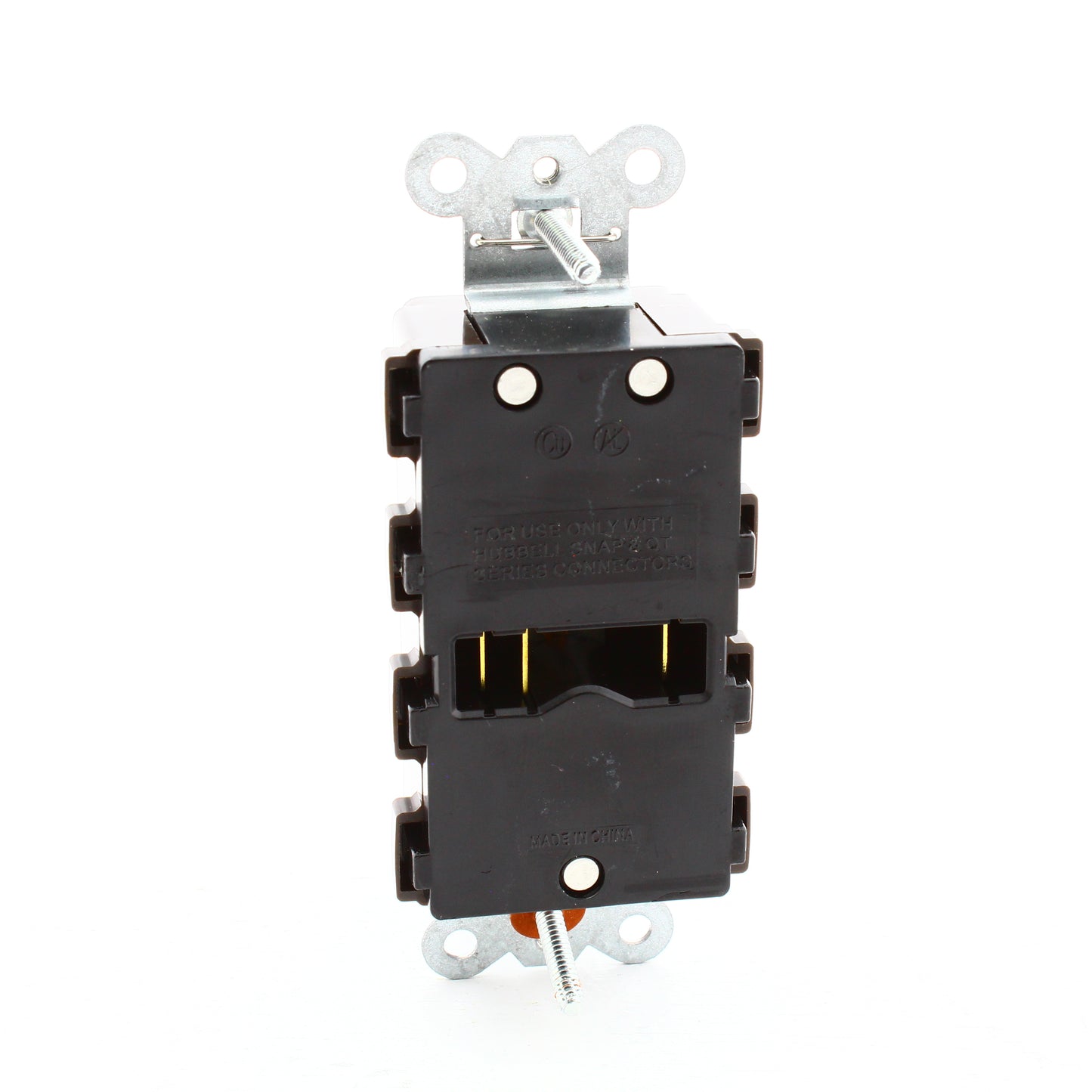 Hubbell SNAP2172A Brown SnapConnect Hospital Grade Duplex Outlet Receptacle 15A