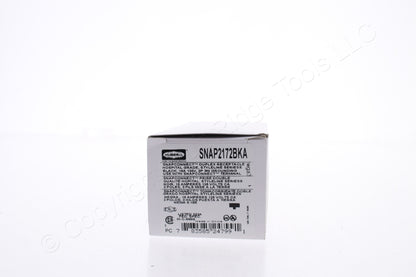 Hubbell SNAP2172BKA Black SnapConnect Hospital Grade Outlet Receptacle 15A