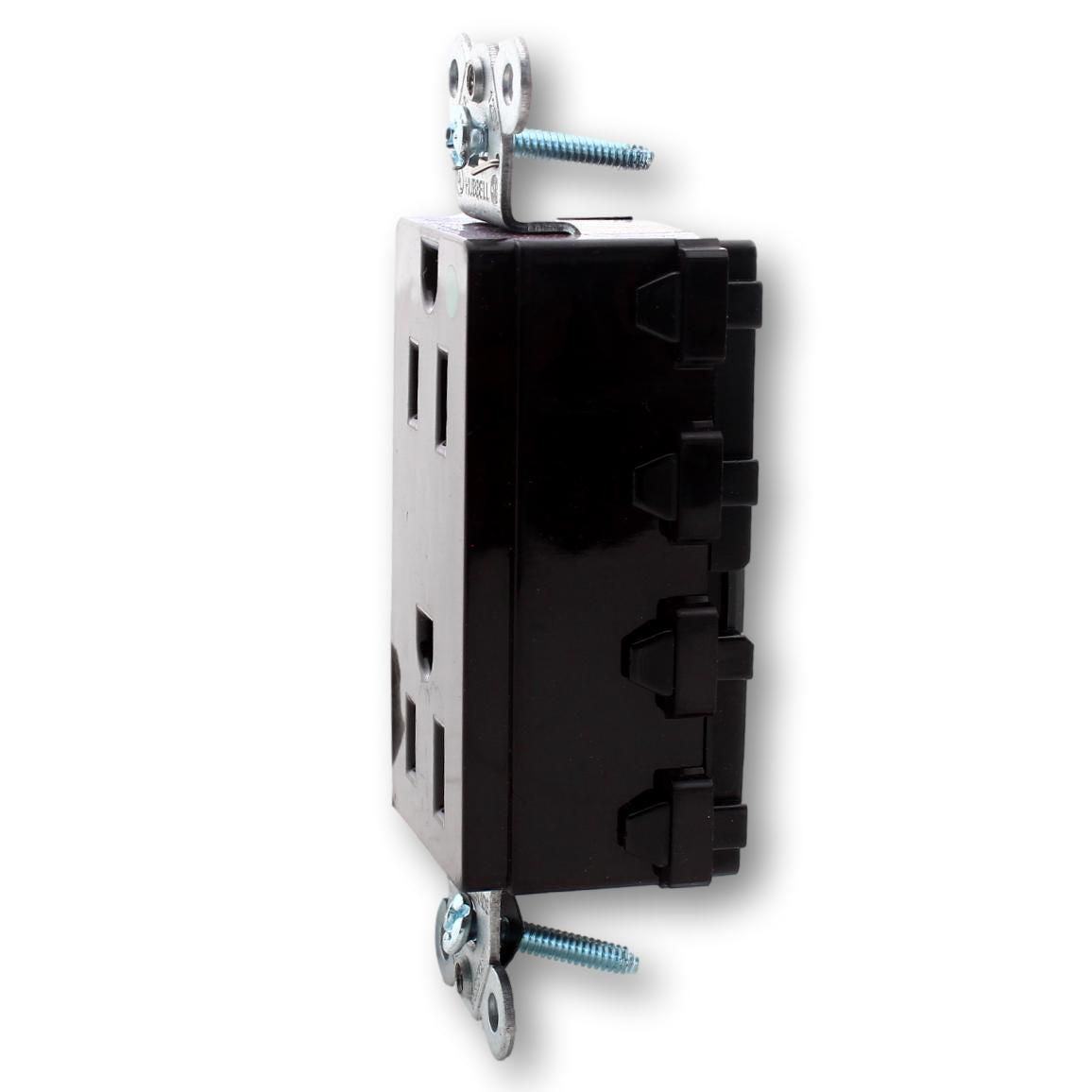 Hubbell SNAP2172BKTRA Black SnapConnect Hospital Grade TR Outlet Receptacle 15A