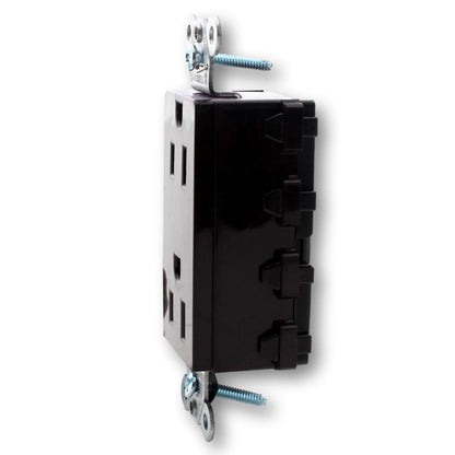 Hubbell SNAP2172BKTRA Black SnapConnect Hospital Grade TR Outlet Receptacle 15A