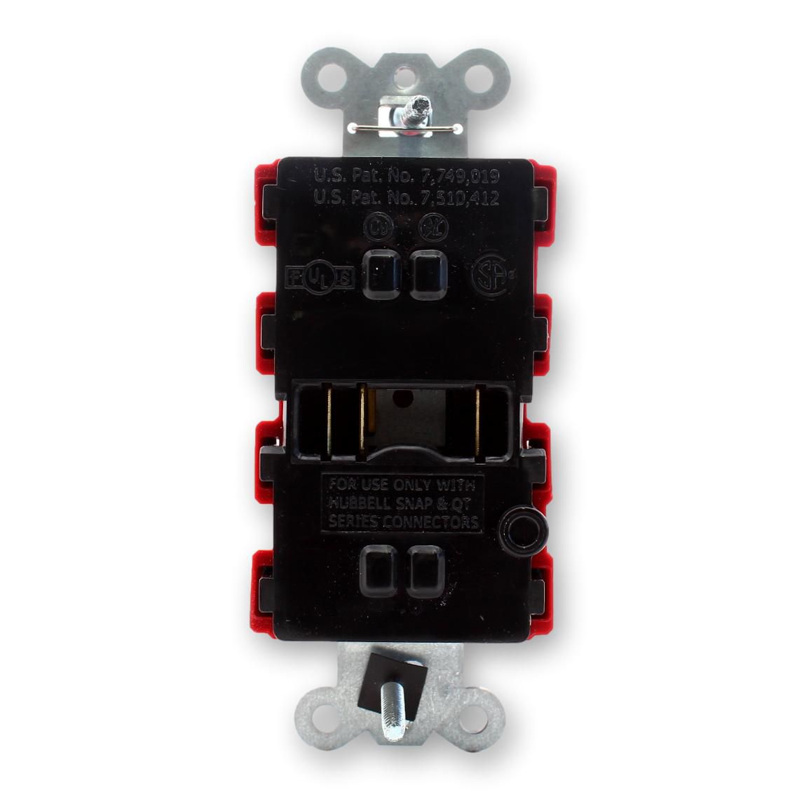Hubbell SNAP2172RLTRA Red 15A SnapConnect Hospital TR Outlet Receptacle w/LED