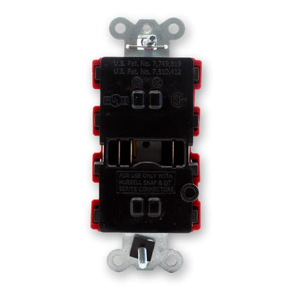 Hubbell SNAP2172RLTRA Red 15A SnapConnect Hospital TR Outlet Receptacle w/LED