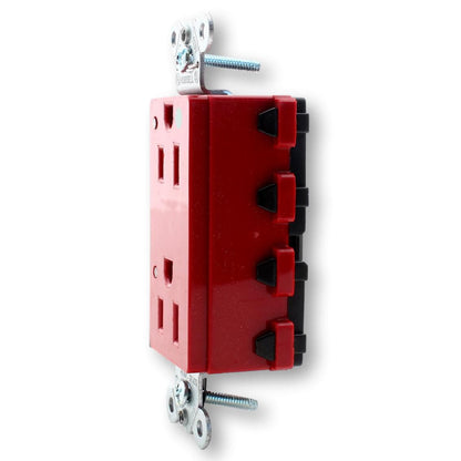 Hubbell SNAP2172RLTRA Red 15A SnapConnect Hospital TR Outlet Receptacle w/LED