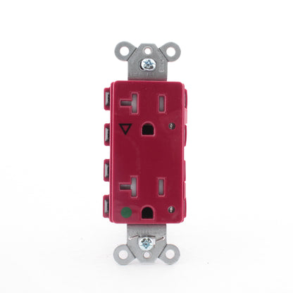 Hubbell SNAP2182RIGLTRA Red Isolated Gnd SnapConnect Hospital TR Receptacle 20A