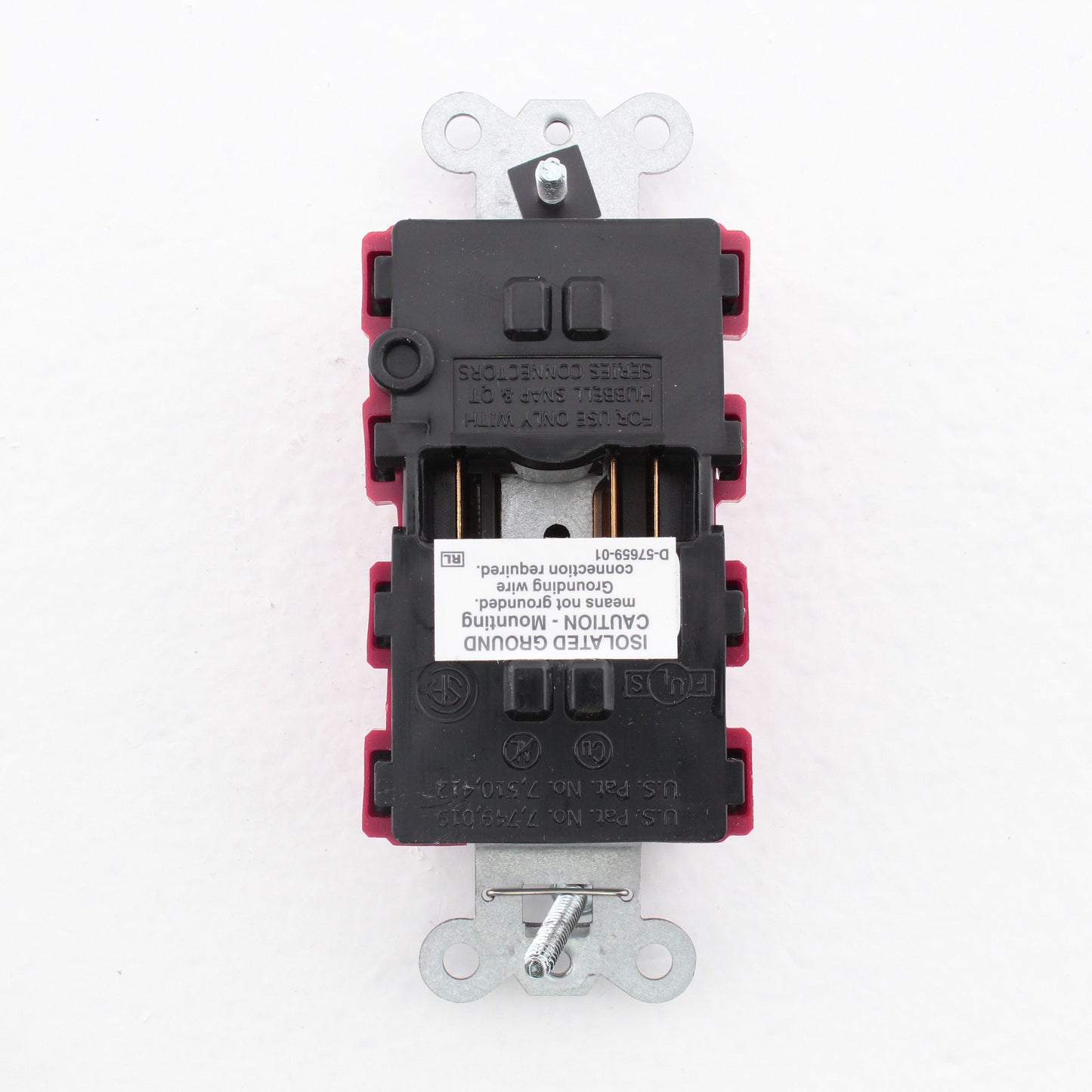 Hubbell SNAP2182RIGLTRA Red Isolated Gnd SnapConnect Hospital TR Receptacle 20A