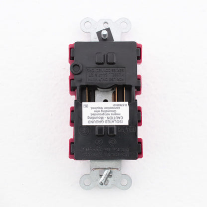 Hubbell SNAP2182RIGLTRA Red Isolated Gnd SnapConnect Hospital TR Receptacle 20A