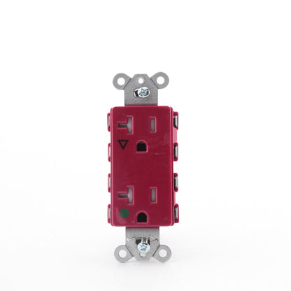 Hubbell SNAP2182RIGTRA Red Isolated Gnd SnapConnect Hospital TR Receptacle 20A