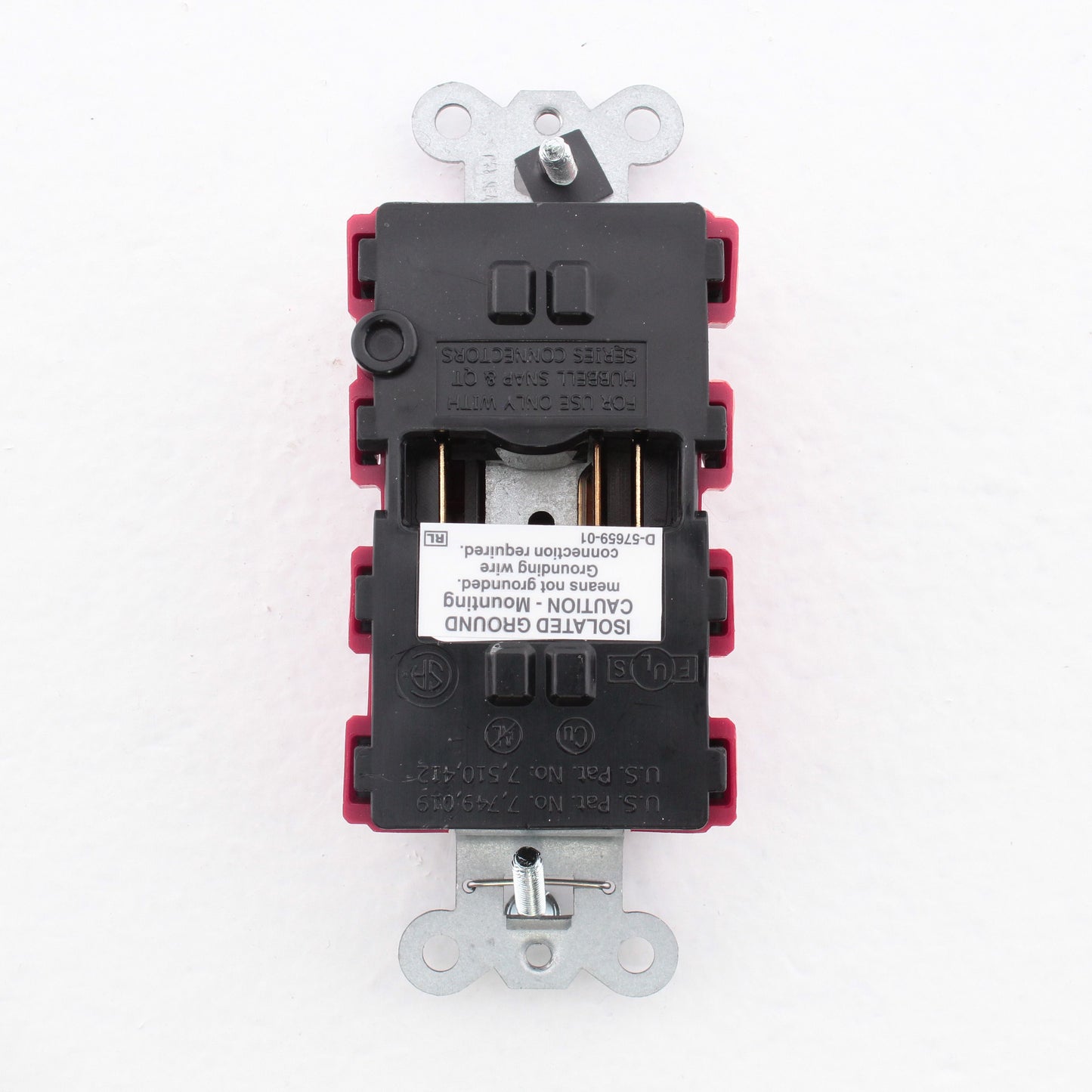 Hubbell SNAP2182RIGTRA Red Isolated Gnd SnapConnect Hospital TR Receptacle 20A