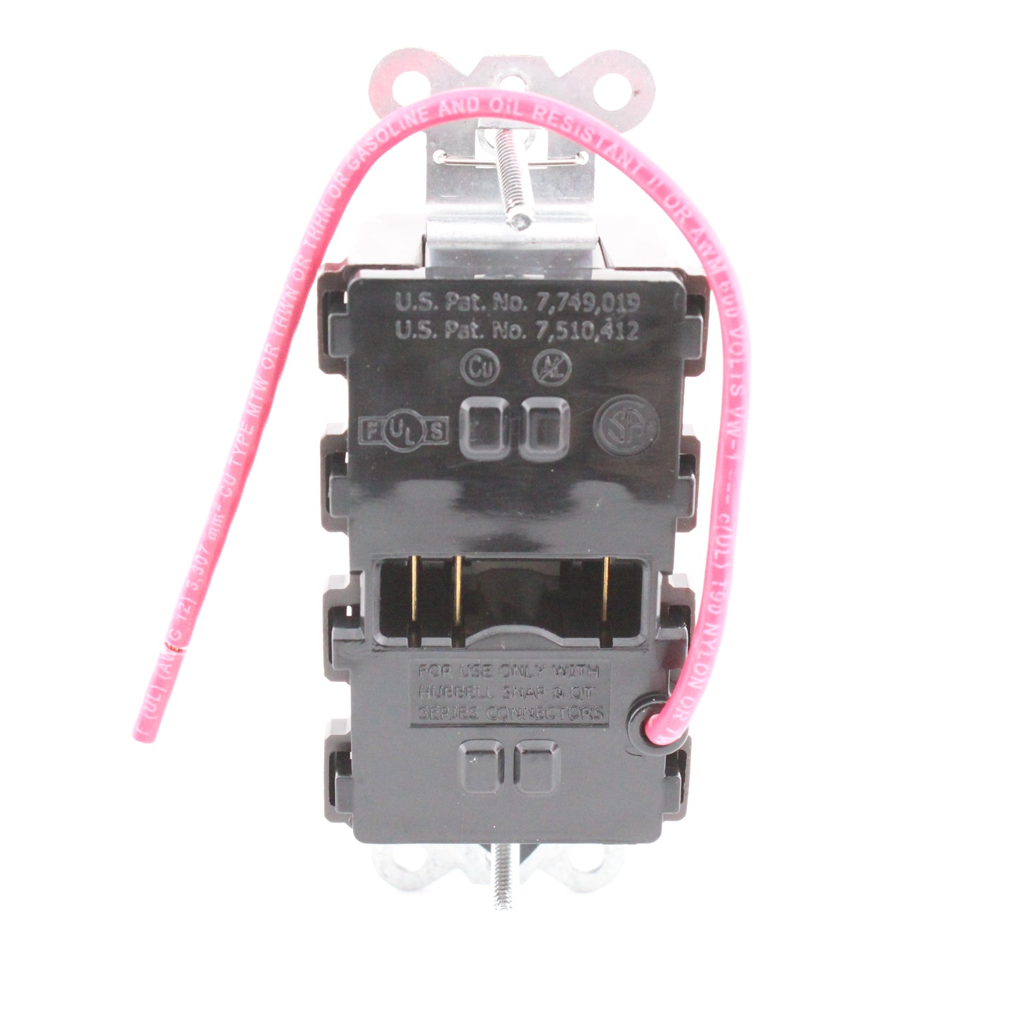 Hubbell SNAP2182SC Brown 20A SnapConnect Hospital Grade Receptacle Split Circuit