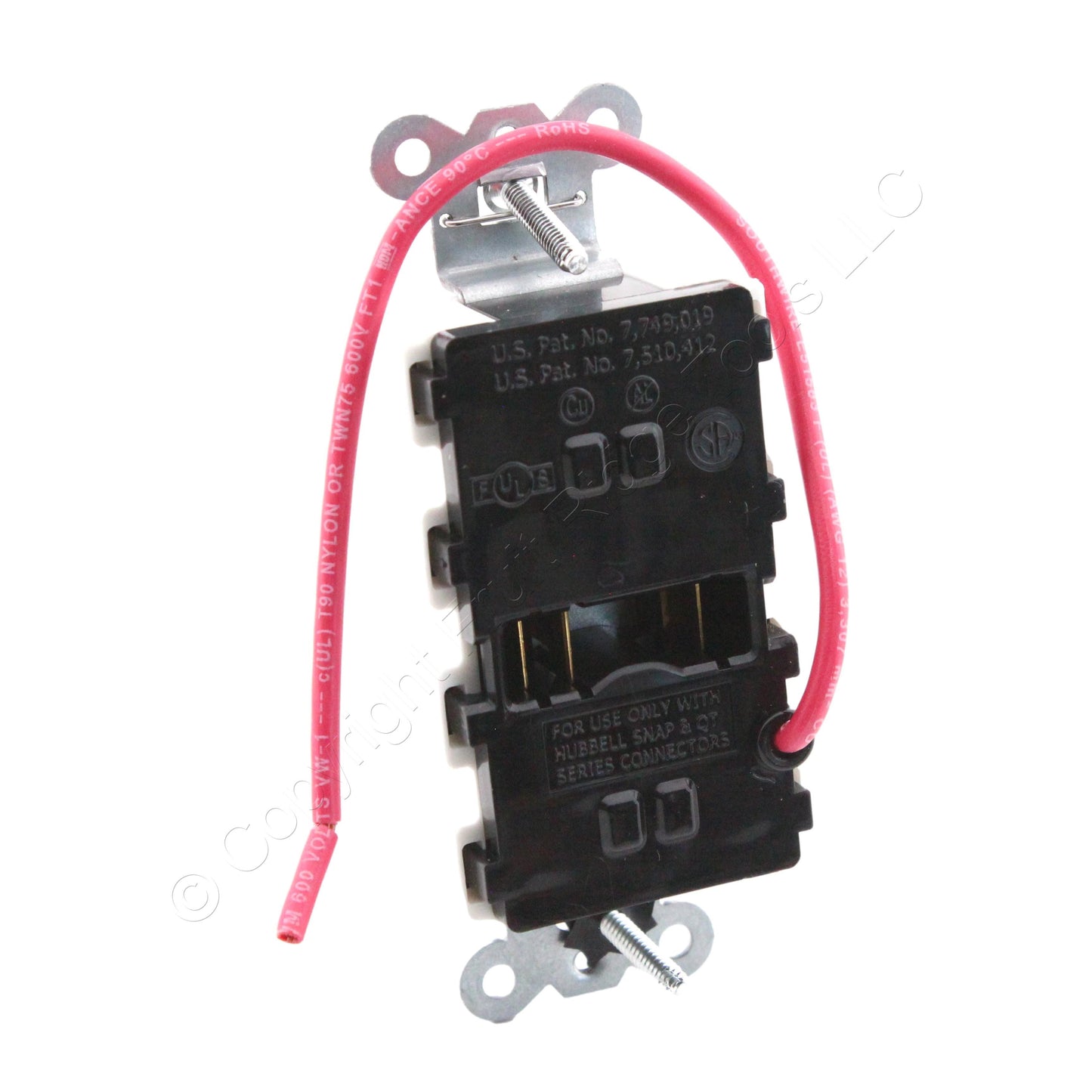 Hubbell SNAP2182WSC White 20A SnapConnect Hospital Grd Receptacle Split Circuit