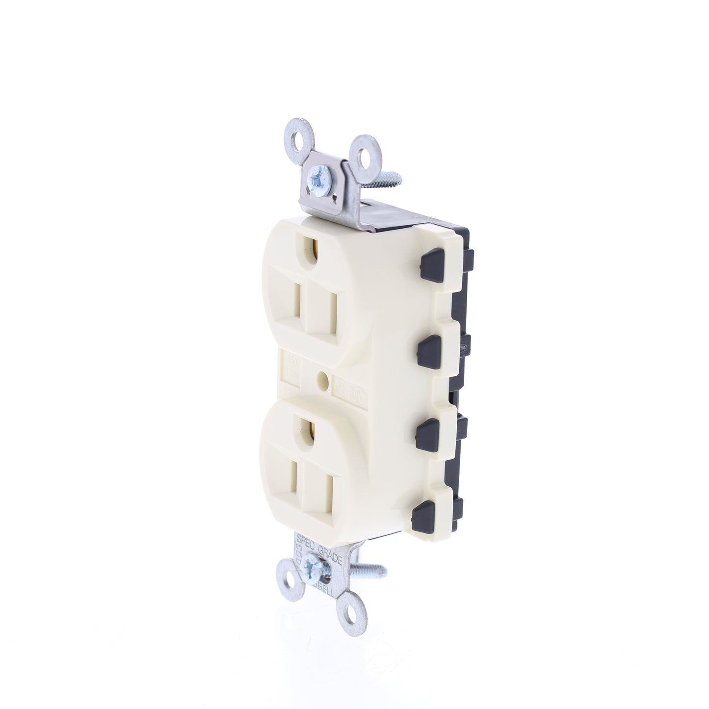 Hubbell SNAP5262ALA Almond SnapConnect Duplex Outlet Receptacle Spec Grade 15A