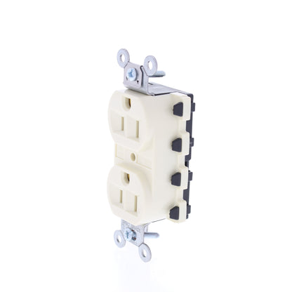 Hubbell SNAP5262ALA Almond SnapConnect Duplex Outlet Receptacle Spec Grade 15A