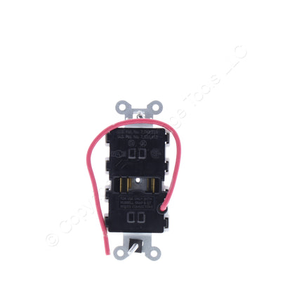Hubbell SNAP5262WSC White SnapConnect Duplex Outlet Receptacle Split Circuit 15A