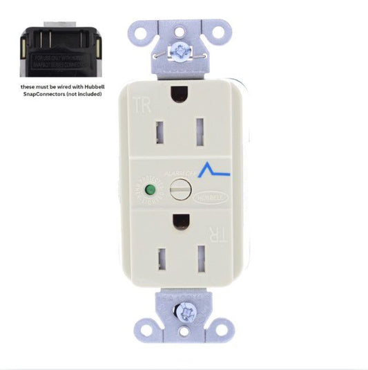 Hubbell SNAP5262IS Ivory SnapConnect SURGE Outlet Tamper Resist Receptacle 15A