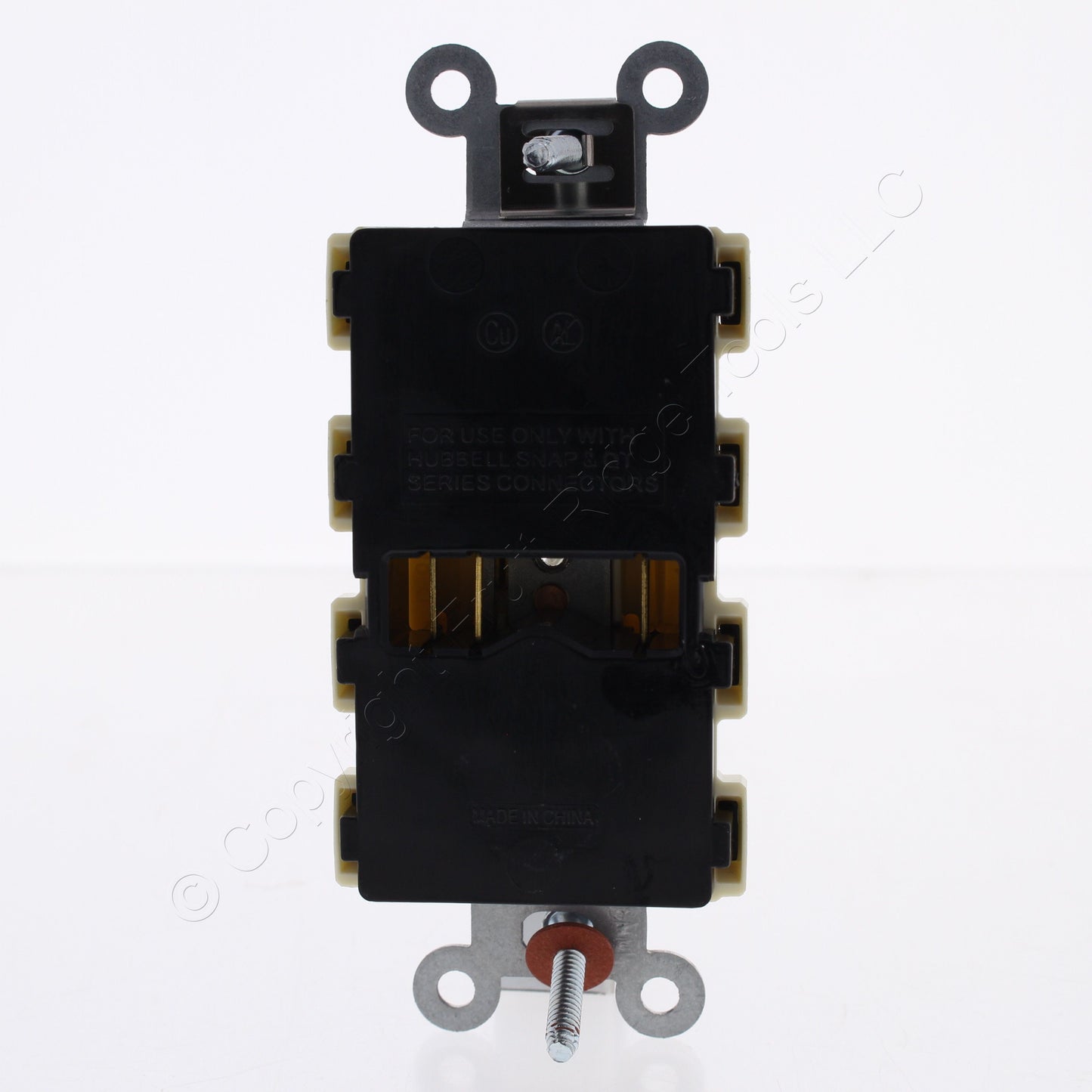 Hubbell SnapConnect Duplex Receptacle Almond 20A 125V Specification Grade