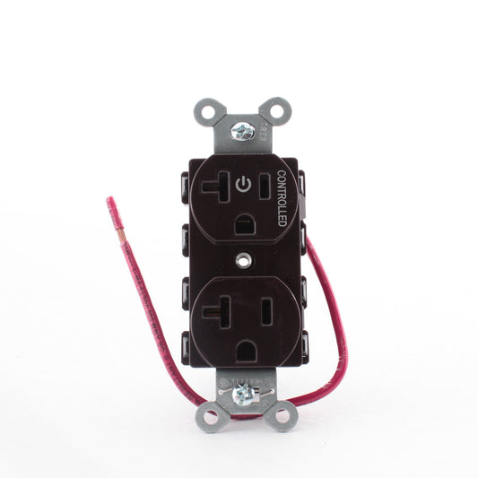 Hubbell Brown SnapConnect Receptacle 1/2 Controlled 20A Outlet SNAP5362C1