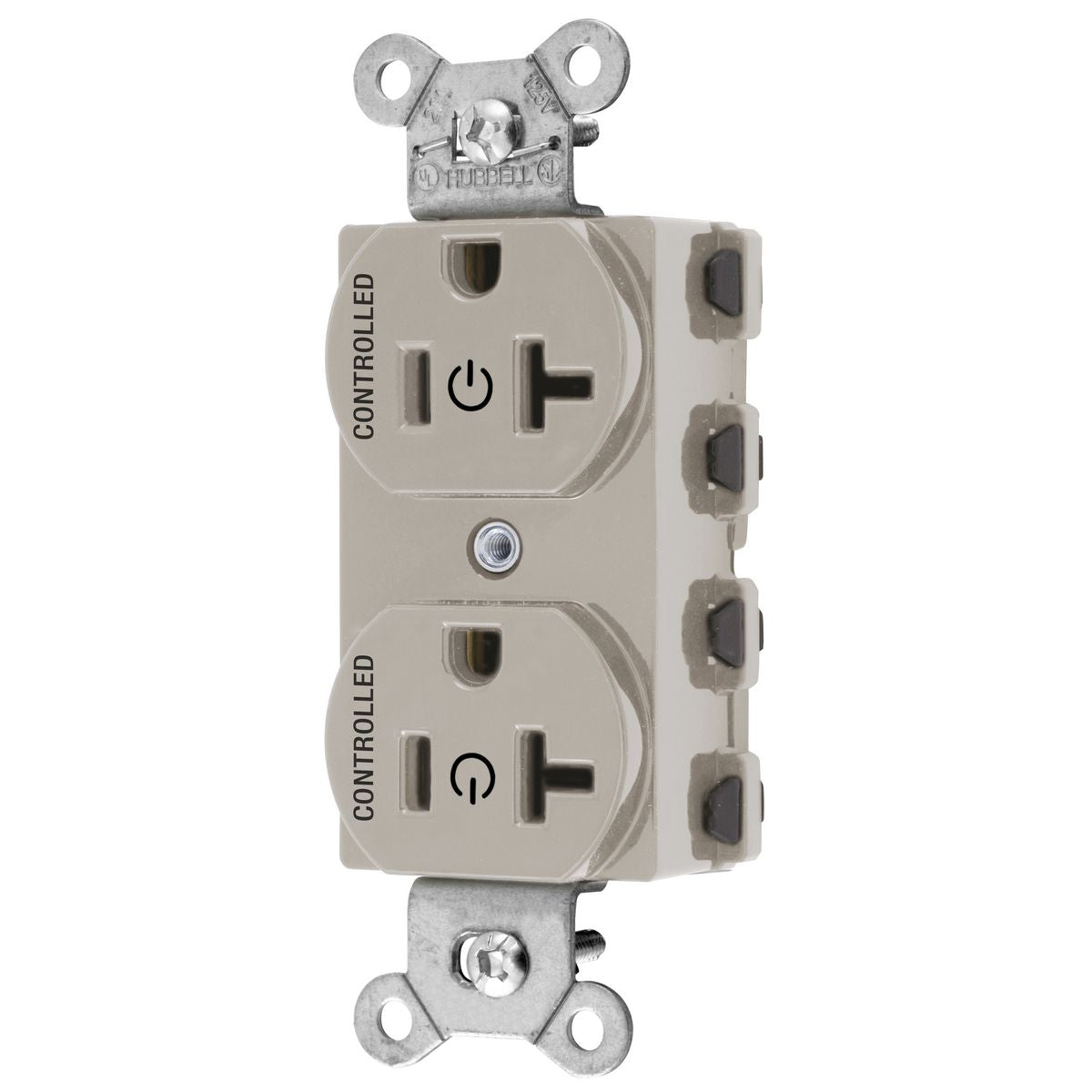 Hubbell Lt Almond SnapConnect Receptacle 2/2 Controlled 20A SNAP5362C2LA
