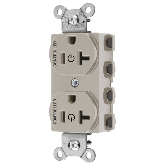 Hubbell Lt Almond SnapConnect Receptacle 2/2 Controlled 20A SNAP5362C2LA