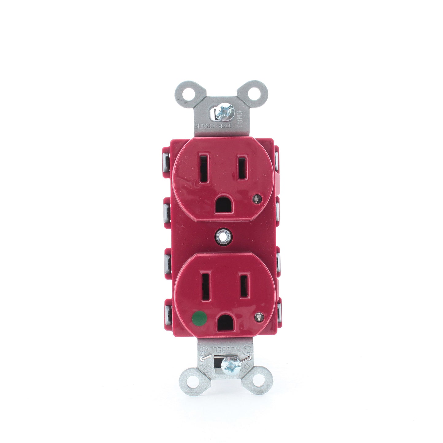 Hubbell Red SnapConnect Hospital Grade Receptacle Outlet LED 15A SNAP8200RL