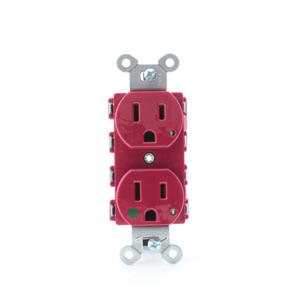 Hubbell Red SnapConnect Hospital Grade Receptacle Outlet LED 15A SNAP8200RL