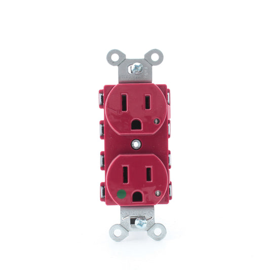 Hubbell Red SnapConnect Hospital Grade Receptacle Outlet LED 15A SNAP8200RL