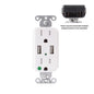 Hubbell White Hospital Grade SnapConnect 15A TR Receptacle 2.0 USB SNAP8200USBW