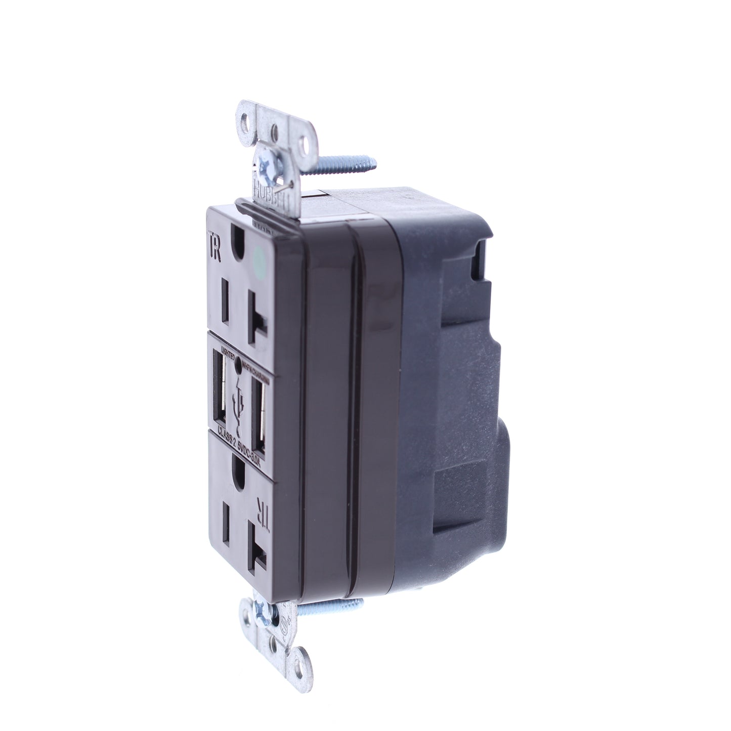 Hubbell SNAP8300USB Brown Hospital SnapConnect 20A TR Receptacles USB 10-Pack