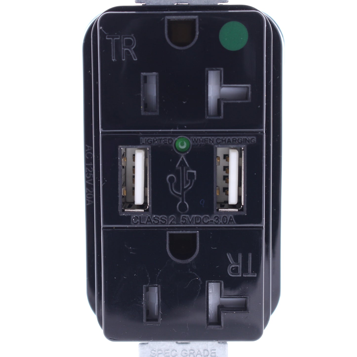10 Hubbell Black Hospital Grade SnapConnect 20A TR Receptacles USB SNAP8300USBBK