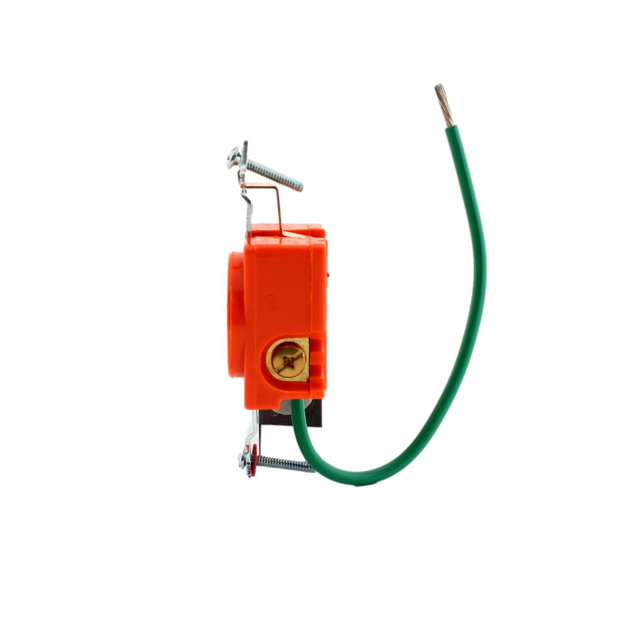 Hubbell SR15IG Orange Single Receptacle Isolated Ground Outlet 5-15R 15A 125V