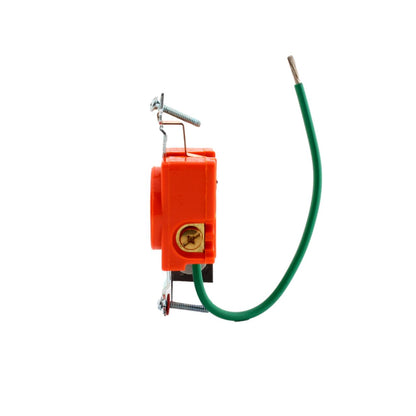 Hubbell SR15IG Orange Single Receptacle Isolated Ground Outlet 5-15R 15A 125V