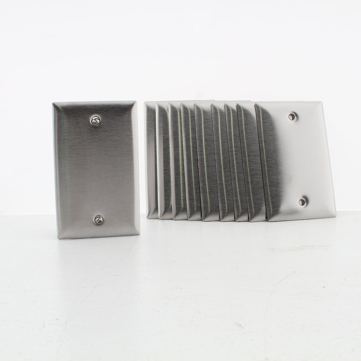 10pk Hubbell Non-Mag 3-9/32" Screw Spacing Stainless Steel Blank Covers SS13LM1