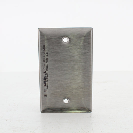 10pk Hubbell Non-Mag 3-9/32" Screw Spacing Stainless Steel Blank Covers SS13LM1