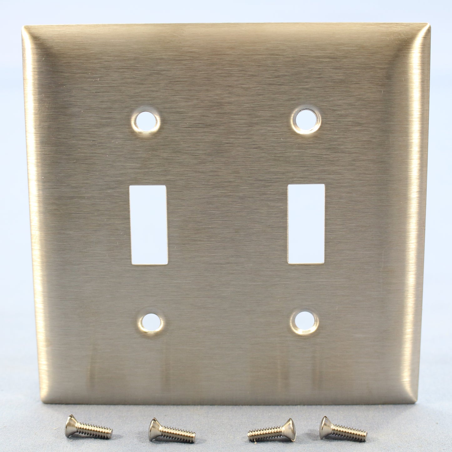 Hubbell SS2 Stainless Steel 2-Gang Toggle Switch Cover Wallplate Non-Magnetic