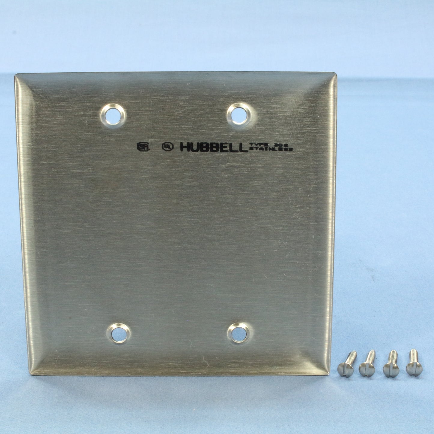 Hubbell Non-Magnetic Stainless Steel Blank Cover Wallplate Box Mount 2-Gang SS23