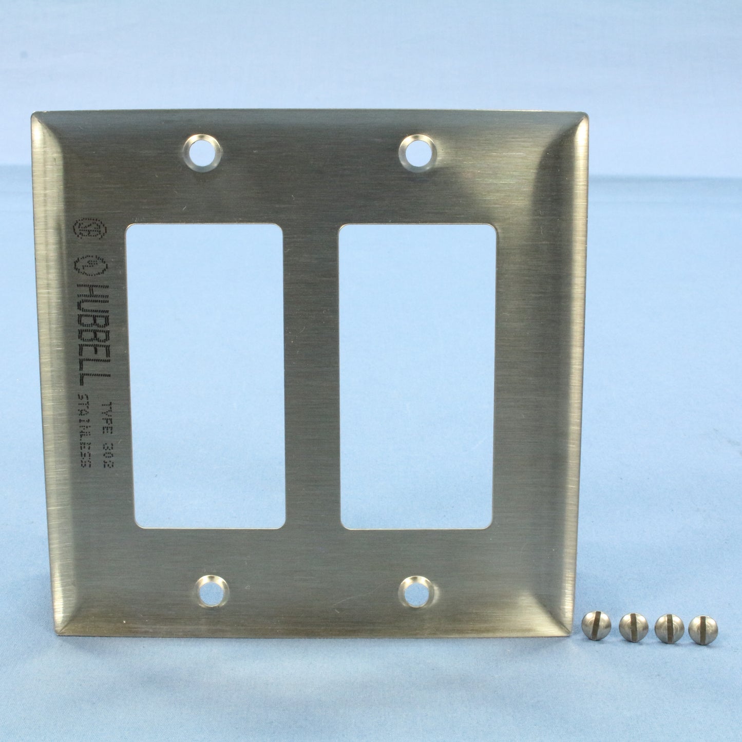 Hubbell Non-Magnetic Stainless Steel 2-Gang Decorator Wallplate Cover GFCI SS262