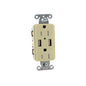 Hubbell Ivory Tamper Resistant 15A Receptacle w/ USB-A 3A Charger USB15X2IM50USB