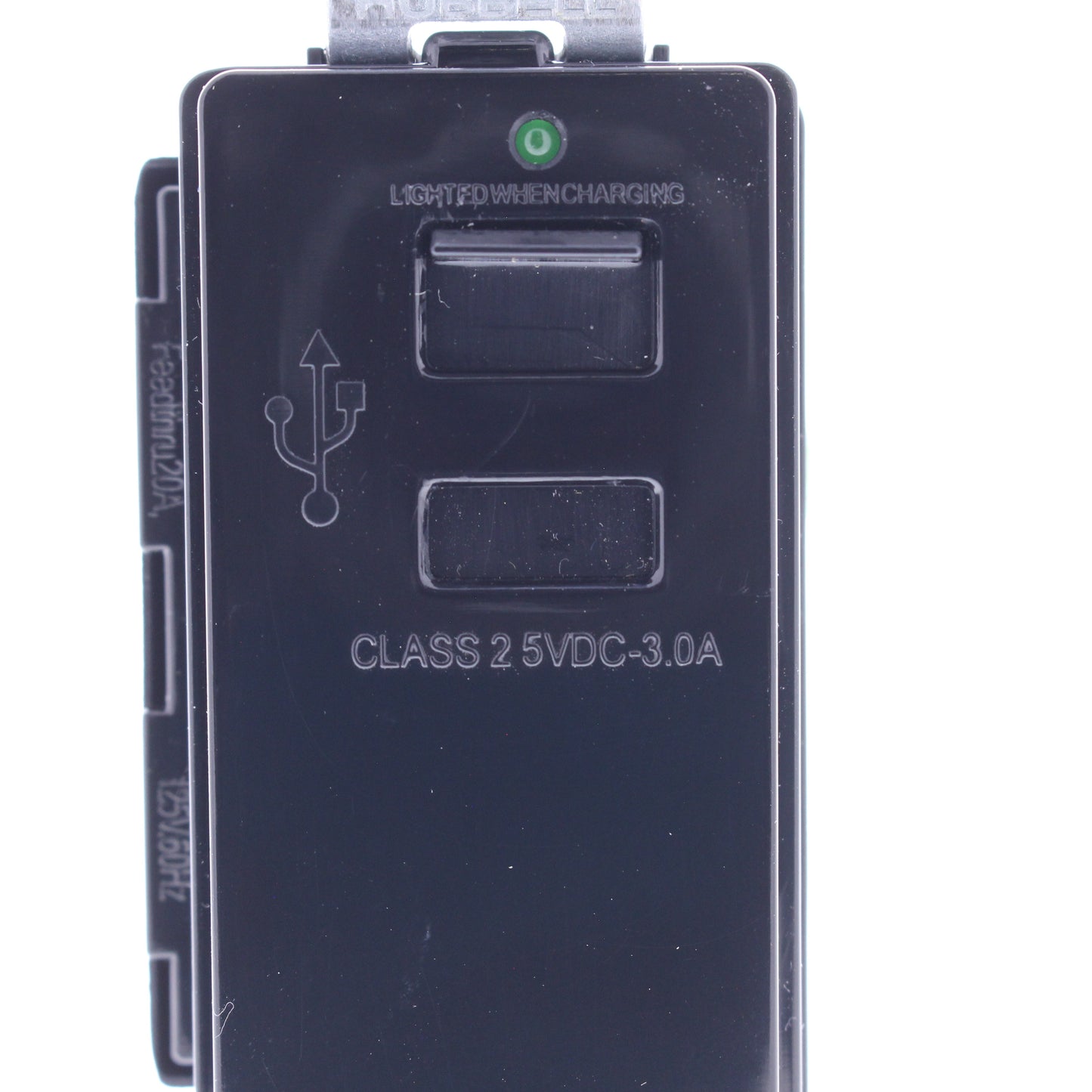 Hubbell Black 2-Port Charger Outlet USB-A 3A 5VDC Switched Port Door! USB2BK