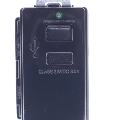 Hubbell Black 2-Port Charger Outlet USB-A 3A 5VDC Switched Port Door! USB2BK
