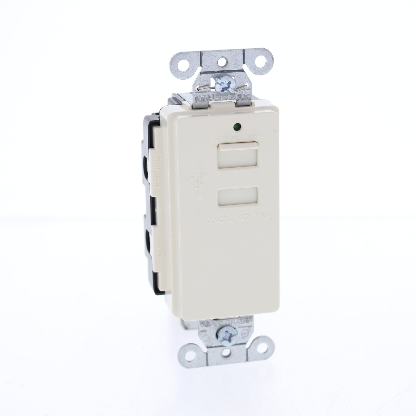 10 Hubbell Lt Almond 2-Port Charger Outlets USB-A 3A Switched Port Door! USB2LA