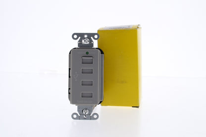 Hubbell Gray 4-Port Charger Outlet USB-A 5A 5VDC Switched Port Door! USBP4GY