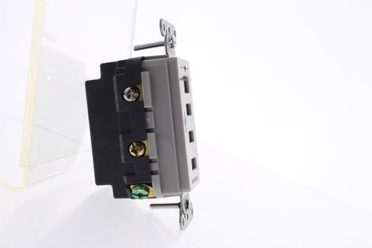 Hubbell Gray 4-Port Charger Outlet USB-A 5A 5VDC Switched Port Door! USBP4GY