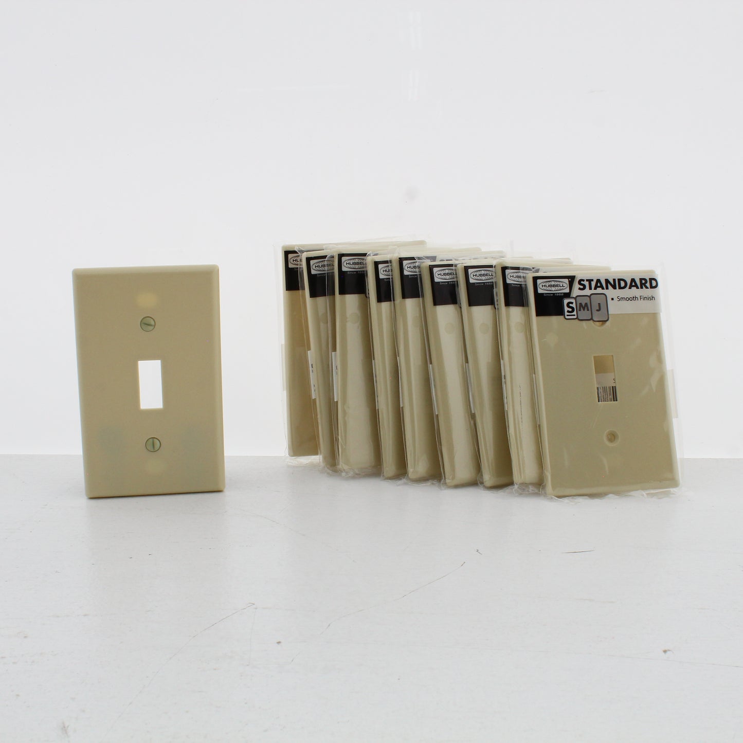 Hubbell WP1I10Z Ivory 1-Gang Toggle Unbreakable Standard Wallplate Covers 10pcs